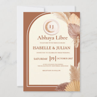 Elegante Boho-Bogen-Terrakotta-Hochzeitseinladung Einladung