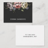 Elegante Boho Botanical Florals Calling Card Mitteilungskarte (Vorne/Hinten)