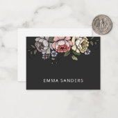Elegante Boho Botanical Florals Calling Card Mitteilungskarte (Vorderseite/Rückseite Beispiel)