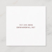 Elegante Boho Botanical Florals Calling Card Telefonnummerkarte (Rückseite)