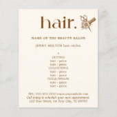 Elegante Boho Brown Golden Scissors Haar Menü (Vorne)