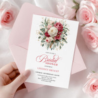 Elegante Boho Burgunder-Rosa-Gold-Blumen-Braut-Sch