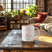 Elegante Boho Chic Floral Monogram Tasse - L