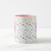 Elegante Boho Chic Floral Monogram Tasse - O (Zentrum)