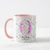 Elegante Boho Chic Floral Monogram Tasse - O (Links)
