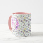 Elegante Boho Chic Floral Monogram Tasse - O (Vorderseite Links)