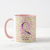 Elegante Boho Chic Floral Monogram Tasse - Q (Links)