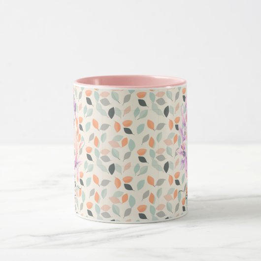 Elegante Boho Chic Floral Monogram Tasse - S (Zentrum)