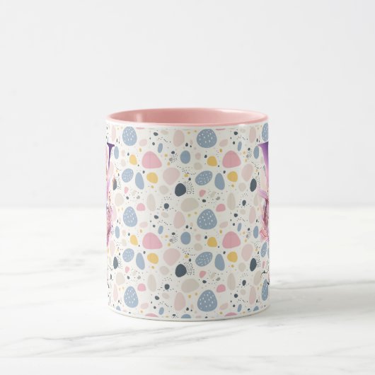 Elegante Boho Chic Floral Monogram Tasse - W (Zentrum)