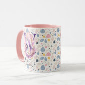 Elegante Boho Chic Floral Monogram Tasse - W (Vorderseite Links)