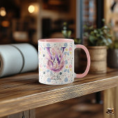 Elegante Boho Chic Floral Monogram Tasse - W