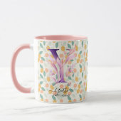 Elegante Boho Chic Floral Monogram Tasse - Y (Links)