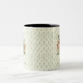 Elegante Boho Chic Floral Monogramm-Tasse für Ava Zweifarbige Tasse (Mittel)