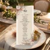 Elegante Boho-Chic-Hochzeit Menükarte