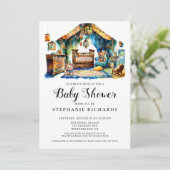 Elegante Boho Crib Kinderzimmer Room Babydusche Einladung (Stehend Vorderseite)