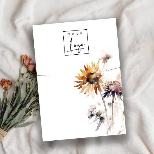 Elegante Boho Dry Wildblume Necklace Logo Display Visitenkarte