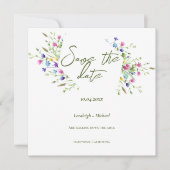 Elegante Boho einfache Wildblumen Hochzeit Save The Date (Vorderseite)