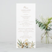 Elegante Boho Fall Floral Wedding Menus Menükarte (Stehend Vorderseite)