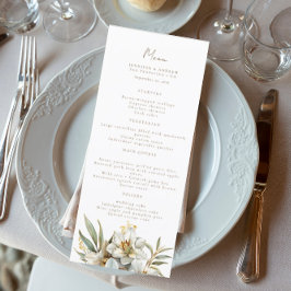 Elegante Boho Fall Floral Wedding Menus Menükarte
