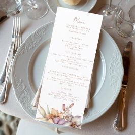 Elegante Boho Fall Floral Wedding Menus Menükarte