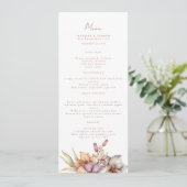 Elegante Boho Fall Floral Wedding Menus Menükarte (Stehend Vorderseite)