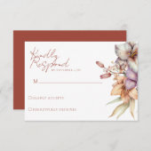 Elegante Boho Fall Floral Wedding RSVP Cards (Vorne/Hinten)