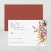 Elegante Boho Fall Floral Wedding RSVP Cards Karte (Vorne/Hinten)