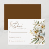 Elegante Boho Fall Floral Wedding RSVP Cards Karte (Vorne/Hinten)