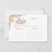 Elegante Boho Fall Kürbis Bridal Rezept Karte (Vorderseite)