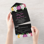 Elegante Boho farbenfrohe Blume Hochzeit der Schwa All In One Einladung (Abreißen)