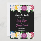 Elegante Boho farbenfrohe Rose Hochzeit der Schwar Save The Date (Vorderseite)