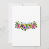 Elegante Boho farbenfrohe Rose Sommerblumenhochzei Einladung (Rückseite)