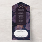 Elegante Boho Floral Arch Rose Lila Hochzeit All In One Einladung (Innen)