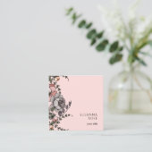 Elegante Boho Floral Business Card Quadratische Visitenkarte (Stehend Vorderseite)