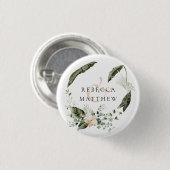 Elegante Boho-Floral-Hochzeit Button (Vorne & Hinten)