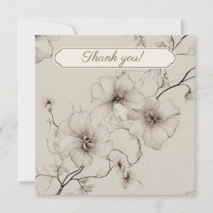 Elegante Boho-Floral-Hochzeits-Dankeskarten Karte