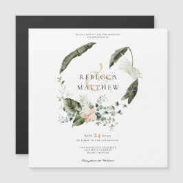Elegante Boho Floral Wedding Magnetic Card Magnetkarte