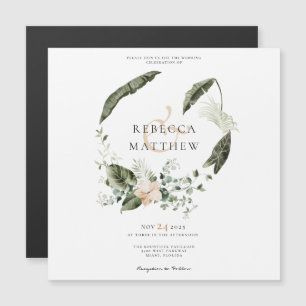 Elegante Boho Floral Wedding Magnetic Card Magnetkarte
