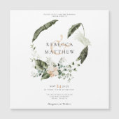 Elegante Boho Floral Wedding Magnetic Card Magnetkarte (Vorderseite)
