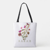 Elegante Boho Floral Wildblume Tasche (Rückseite)