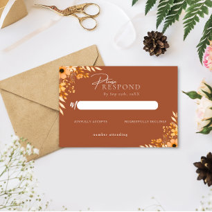 Elegante boho florale handgezeichnete Hochzeits-RS Mitteilungskarte