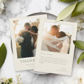 Elegante Boho-Foto-Hochzeit Dankeskarte