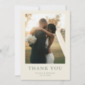Elegante Boho-Foto-Hochzeit Dankeskarte (Vorderseite)