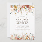 Elegante Boho Garden Blume Wedding Party Einladung (Vorderseite)