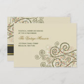 Elegante Boho Green Spirals Wedding Reception Card Begleitkarte (Vorne/Hinten)