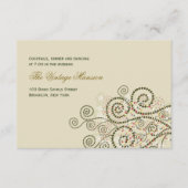 Elegante Boho Green Spirals Wedding Reception Card Begleitkarte (Vorderseite)