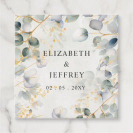 Elegante Boho-Grünpflanzen Eukalyptus-Hochzeit Geschenkanhänger