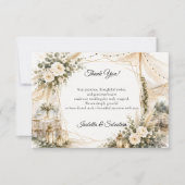 Elegante Boho-Hochzeit Dankeskarte (Vorderseite)