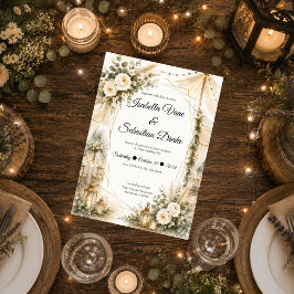 Elegante Boho-Hochzeit Einladung