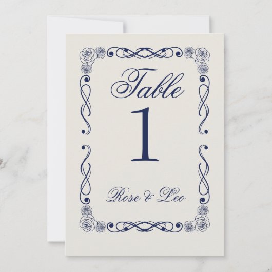Elegante Boho-Hochzeit Tischnummer | Altes Geld (Vorderseite)